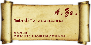 Ambróz Zsuzsanna névjegykártya