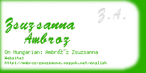 zsuzsanna ambroz business card